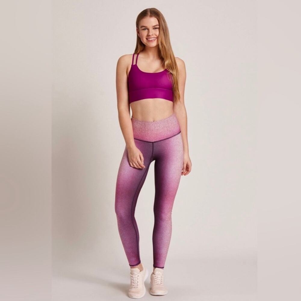 Niyama Sol Shagreen Barefoot Mid Rise Leggings in Peony Ombre Sz S
